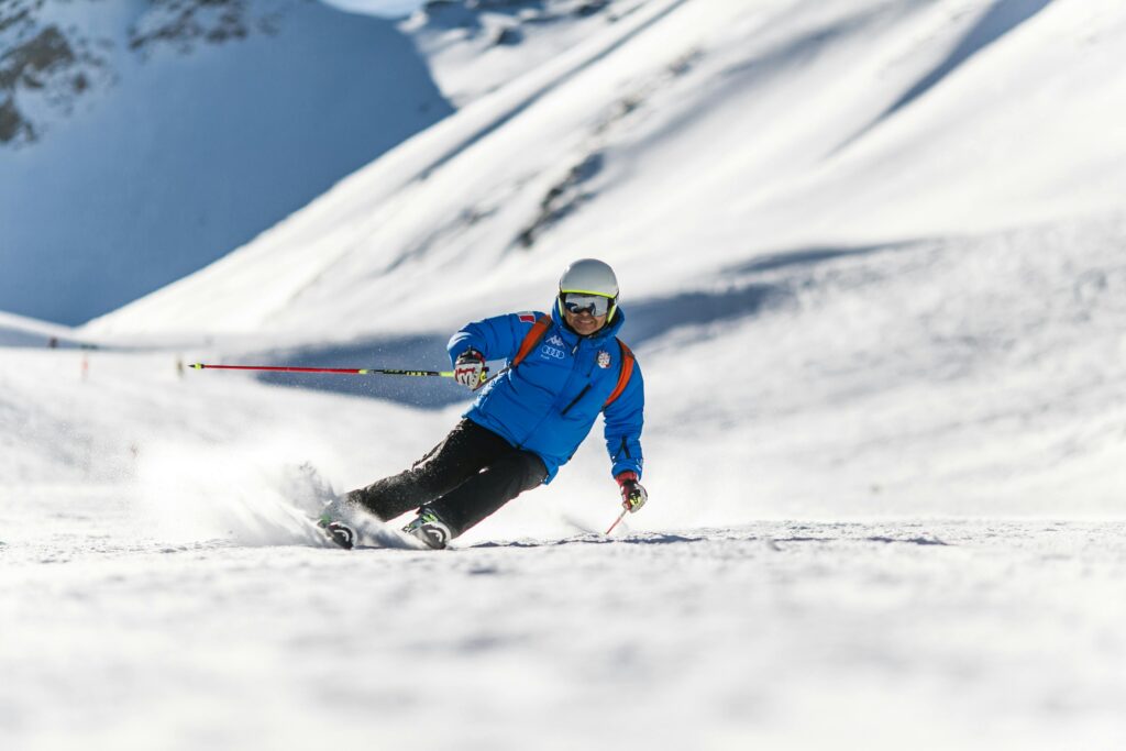 Descente en poudreuse